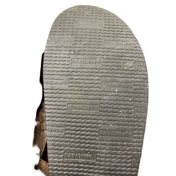 EUC Rainbow Braided Leather T-Strap Sandals / Size 8 - Picture 5 of 6